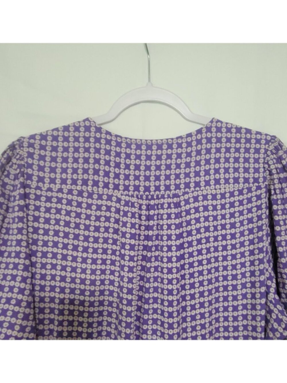 Per Una Purple Floral Midi Dress 20 Wrap Style Short Flutter Sleeve Ruffle Hem - Picture 9 of 15